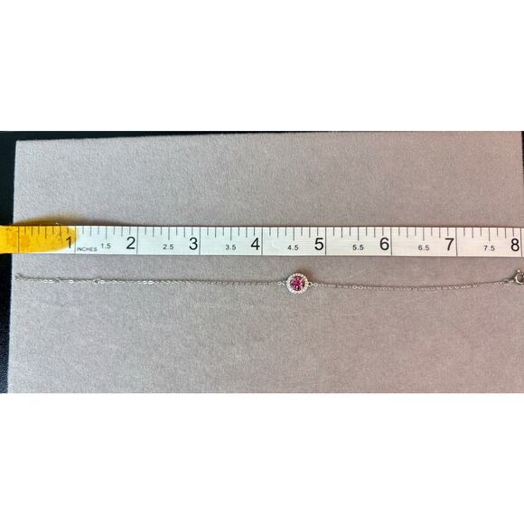 NEW 6-8" Pink Sakura Moissanite Bracelet, 925 SterlingSilver - Picture 5 of 8